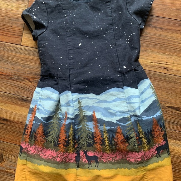 Genuine Kids By Oshkosh Woodland Forest Starry Night 5T Dress - Picture 2 of 11